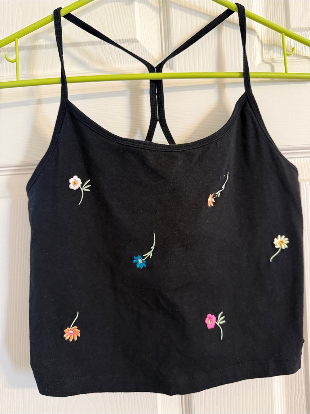 PINK Victoria's Secret Black Floral Embroidered Camisole